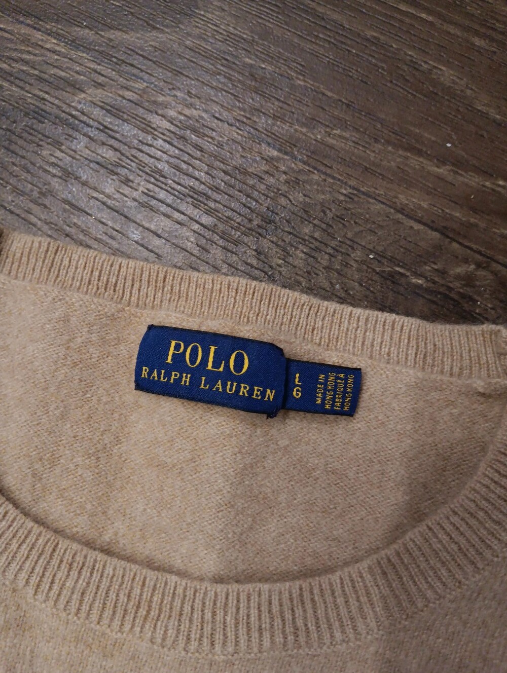 Polo Ralph Lauren Women's Crewneck Sweater in Beige Sz L 90% Wool - Picture 3 of 5
